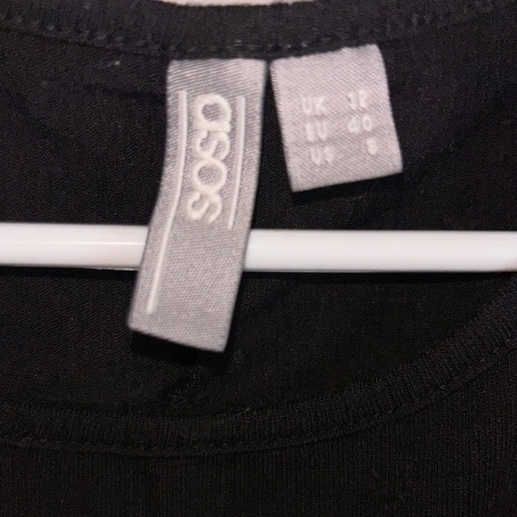 New SUPER Sexy ASOS Black Super Soft Slit Black Sexy Casual Mini Dress - Picture 8 of 12